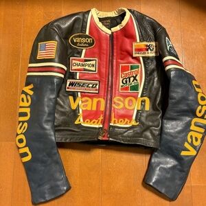 Vanson Leather Racing Jacket - Multicolor